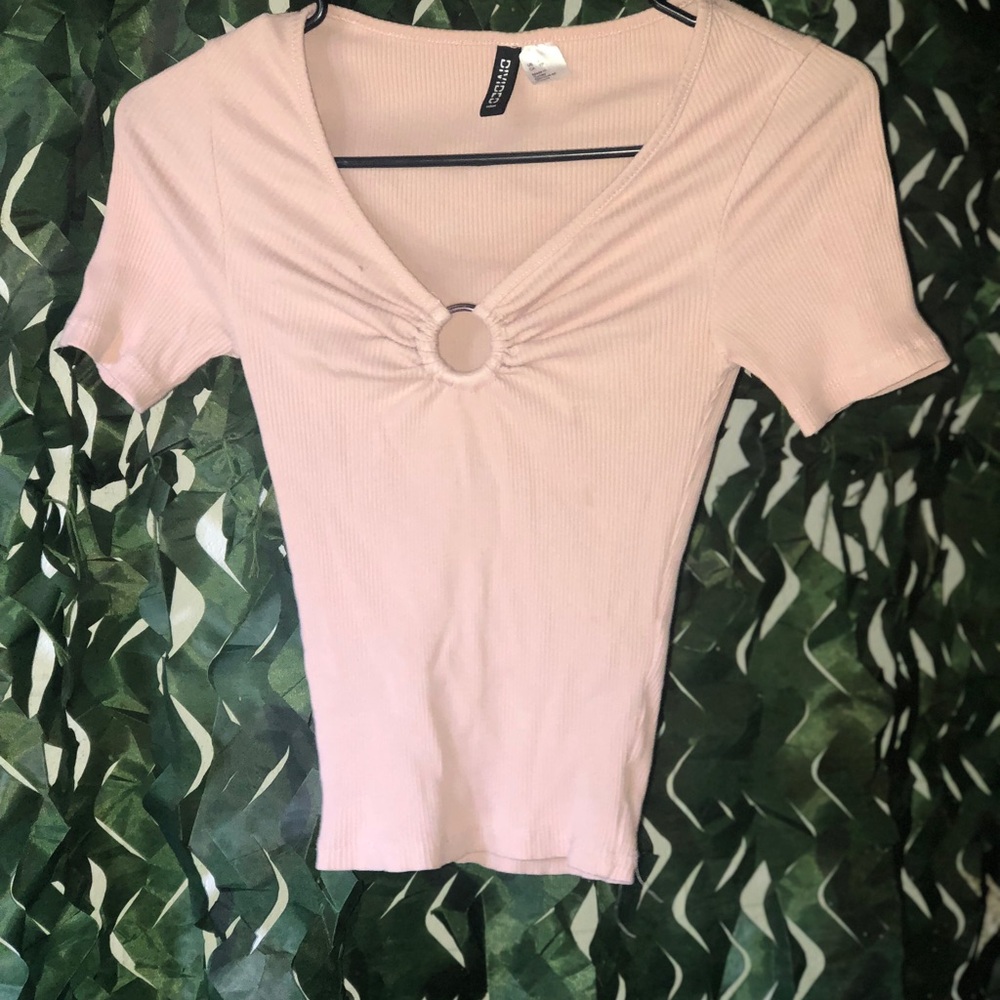 Divided Pink Fitted Ruched Bodysuit